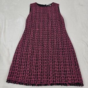 Alice + Olivia Pink and Black Tweed Mini Dress Size 6